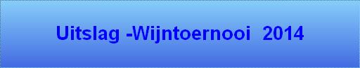 Uitslag -Wijntoernooi  2014