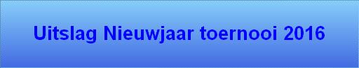 Uitslag Nieuwjaar toernooi 2016